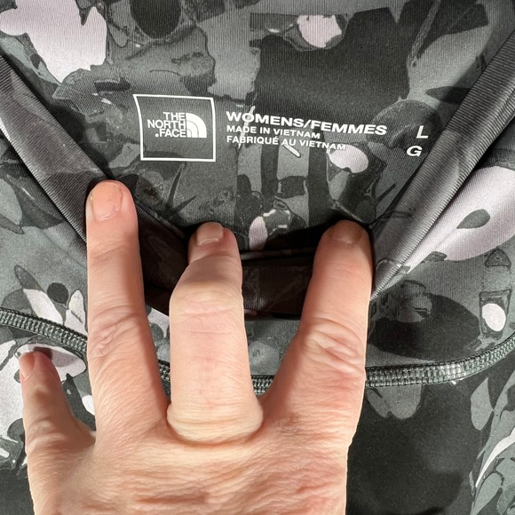 North Face Printed Motivation Hi-Rise 7/8 Pocket Leggings Women's Larg Camo Grey - Picture 6 of 10